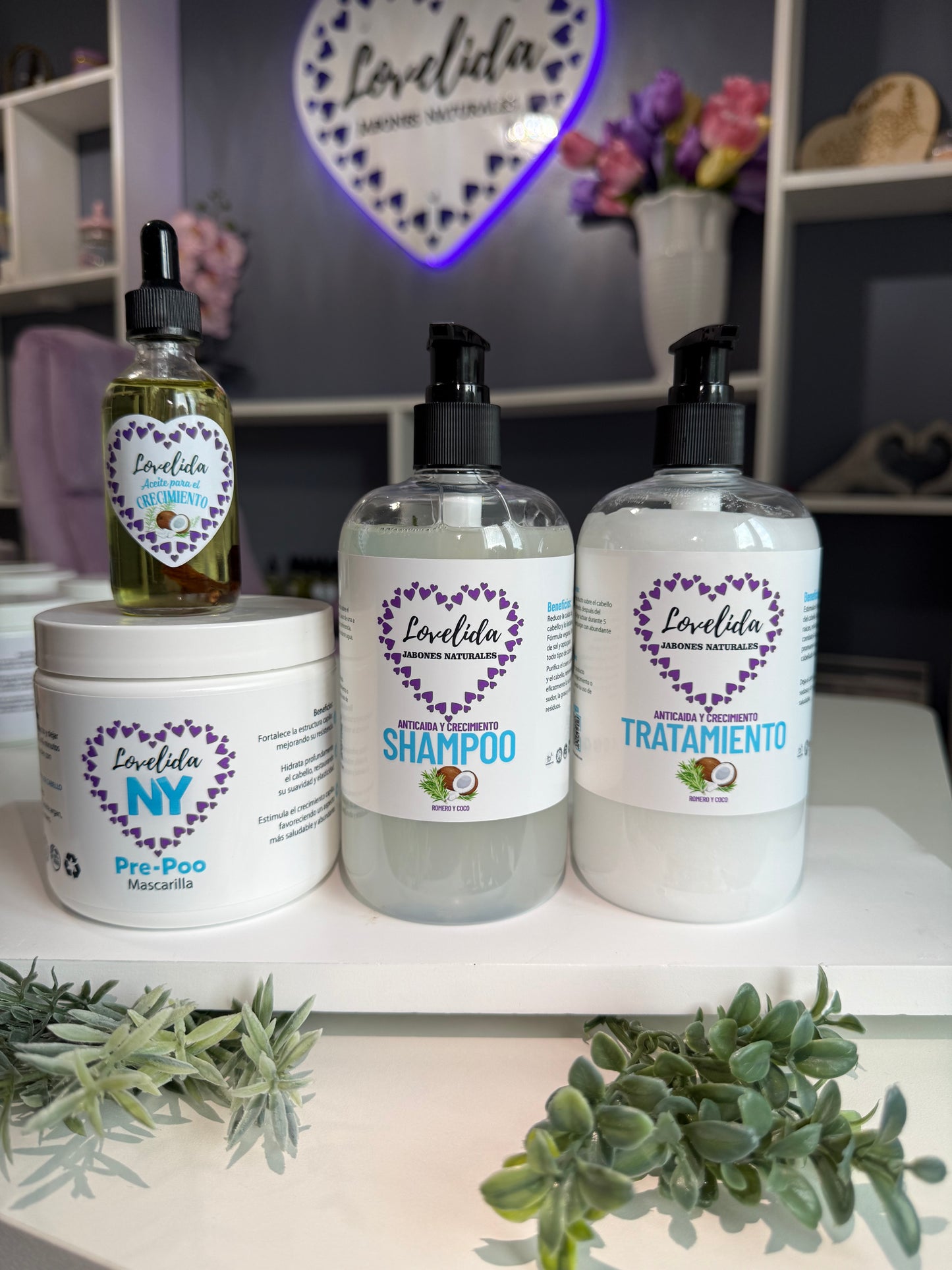 LÍNEA PARA EL CABELLO , ROMERO Y COCO