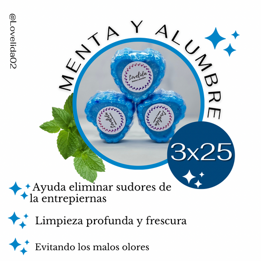 ✨ Kit de 3 jabones de menta y alumbre Lovelida ✨