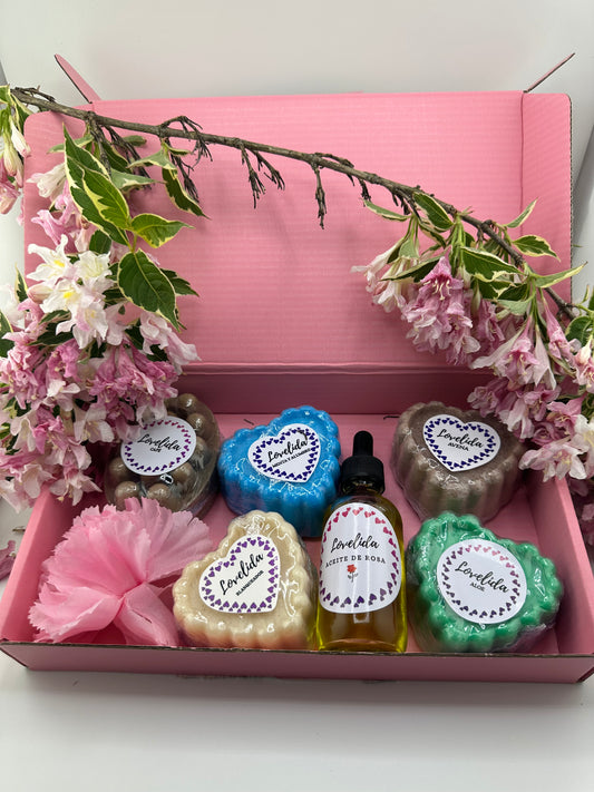 Kit de jabones y aceite de rosa